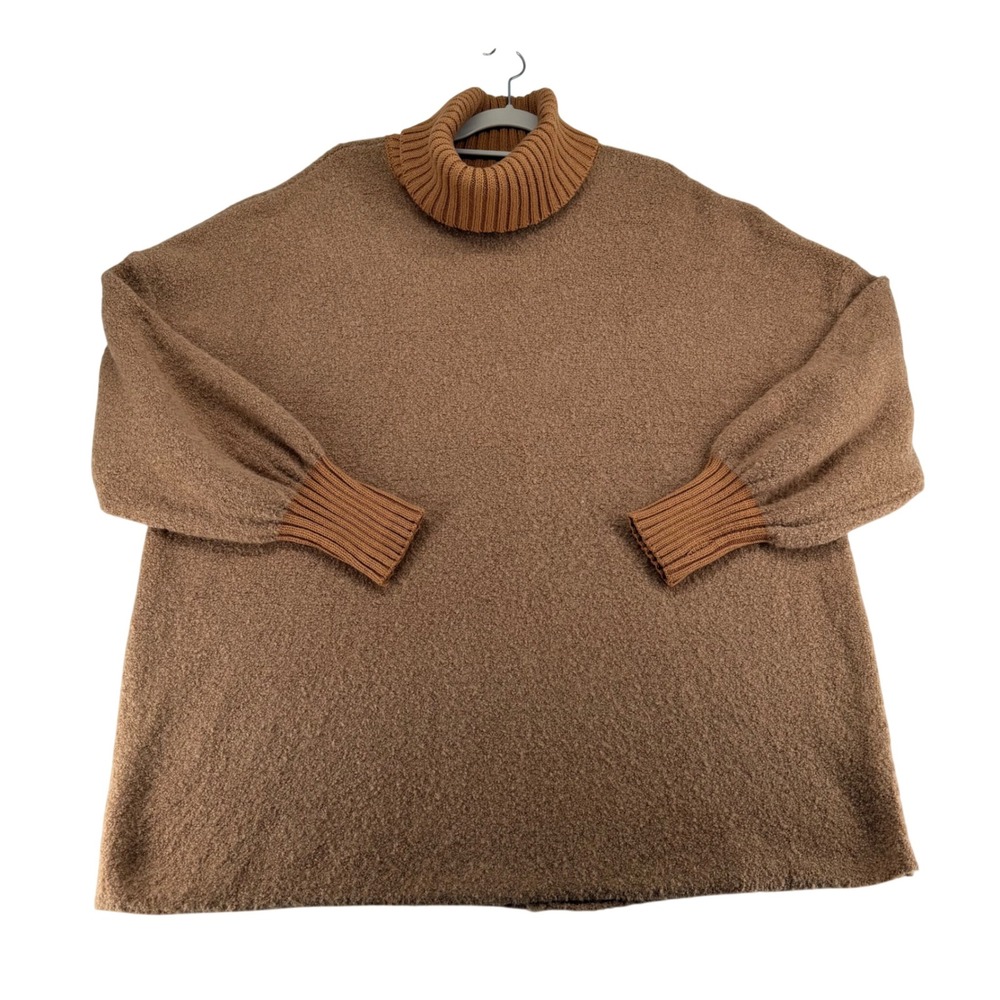 OFFLINE by Aerie Boucle Turtleneck Sweater Brown Oversized Womens XL Pullover